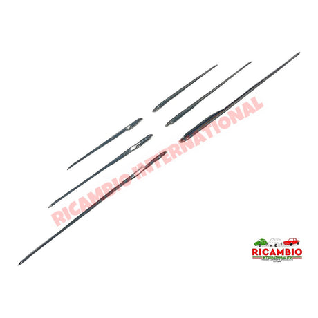 6 Piece Chrome Rear Wing Trim Moulding Kit - Autobianchi Bianchina Transformabile - Exterior Trim