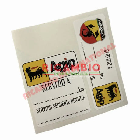 Abarth/AGIP Service Sticker - Chrome - Aluminium & Exterior Trim Parts