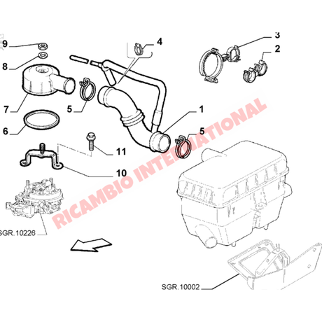 Air Filter Housing Rubber Seal - Classic Fiat Panda,Cinquecento,Seicento - Engine Parts