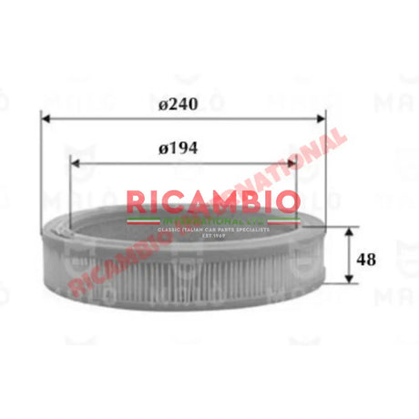 Air Filter - Fiat Strada/Ritmo,Regata,131,X19,Uno - Service Items