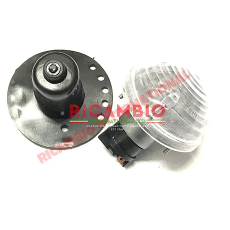 Aluminium Front Indicator Lamp Rubber Boot & Amber Bulb - Classic Fiat 500 - Lights - Lamps and Lenses