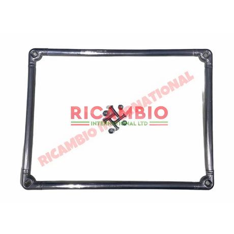 Aluminium Number Plate Frame & Fittings Kit - Classic Fiat 500 600 850 - Chrome - Aluminium & Exterior Trim Parts