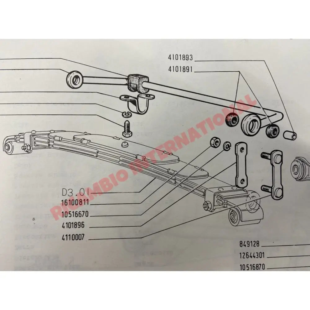 Anti Roll Bar Bush Kit - Fiat 850 - Bushes and Silent Blocks