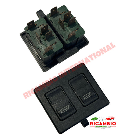 Black Drivers Twin Electric Window Switch - Lancia Thema - Electrical