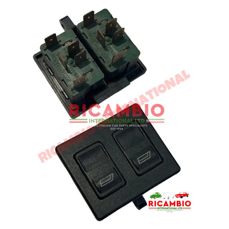 Black Drivers Twin Electric Window Switch - Lancia Thema - Electrical