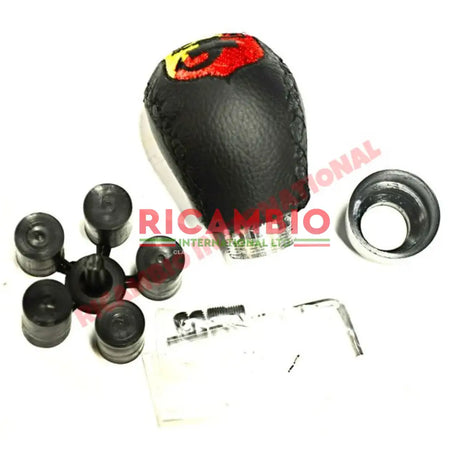 Black Leather Abarth Gear Knob - Classic Fiat 500,126,600,850 - Interior Trim
