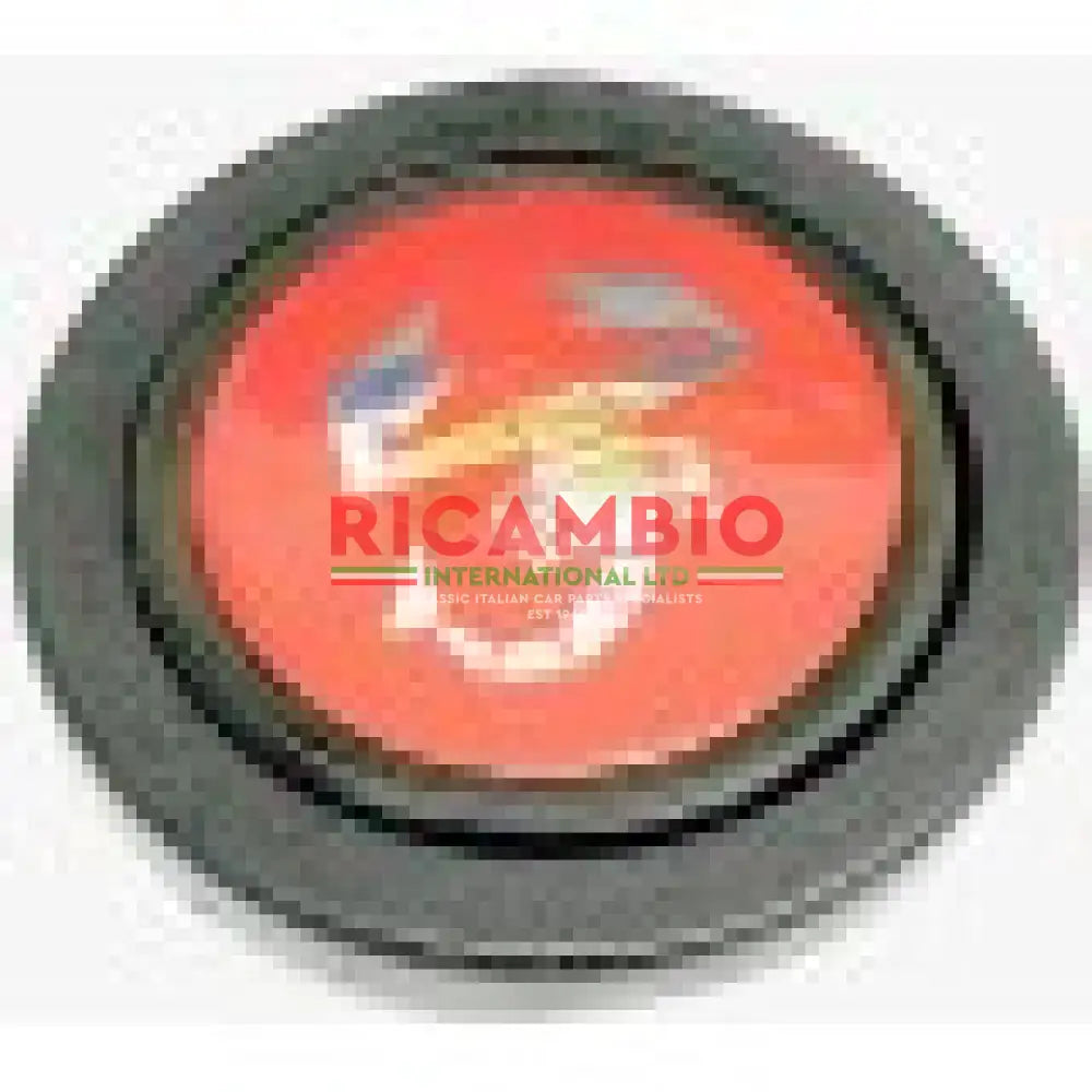 Black Leather ’LUISI’ Steering Wheel - Classic Fiat 500 126 - Abarth Red - Steering