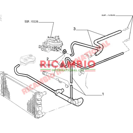 Bottom Radiator Hose - Classic Fiat Panda - Heating and Cooling