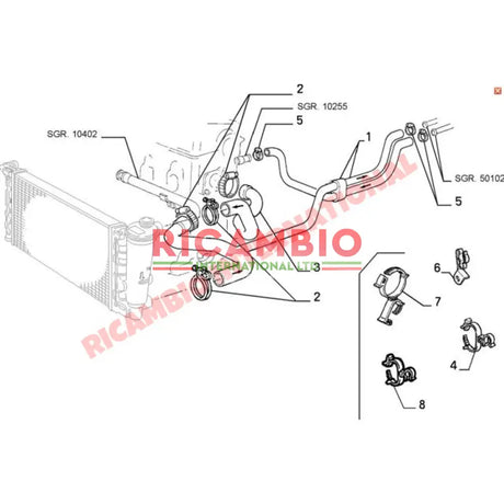 Bottom Radiator Hose - Classic Fiat Panda - Heating and Cooling