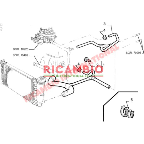 Bottom Radiator Hose - Classic Fiat Panda - Heating and Cooling