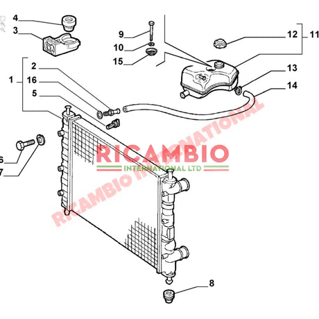 Bottom Radiator Rubber Support Bush - Classic Fiat Panda New 500 & Abarth Multipla Punto - Heating & Cooling
