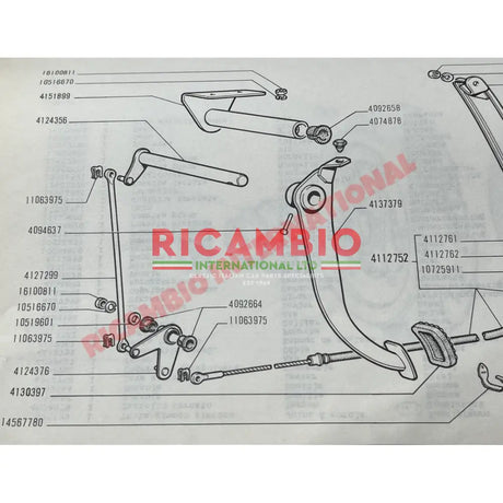 Brake & Clutch Pedal Rubber Kit - Fiat 850 Sports Coupe - Gaskets - Seals - Grommets and Rubber Parts