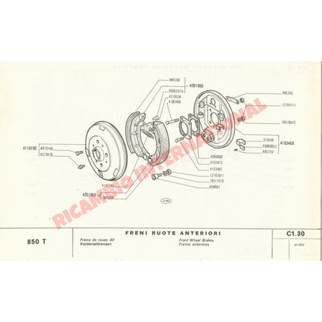 Brake Shoes Adjusting Cam - Fiat 850T 900T - Brake Parts and Components