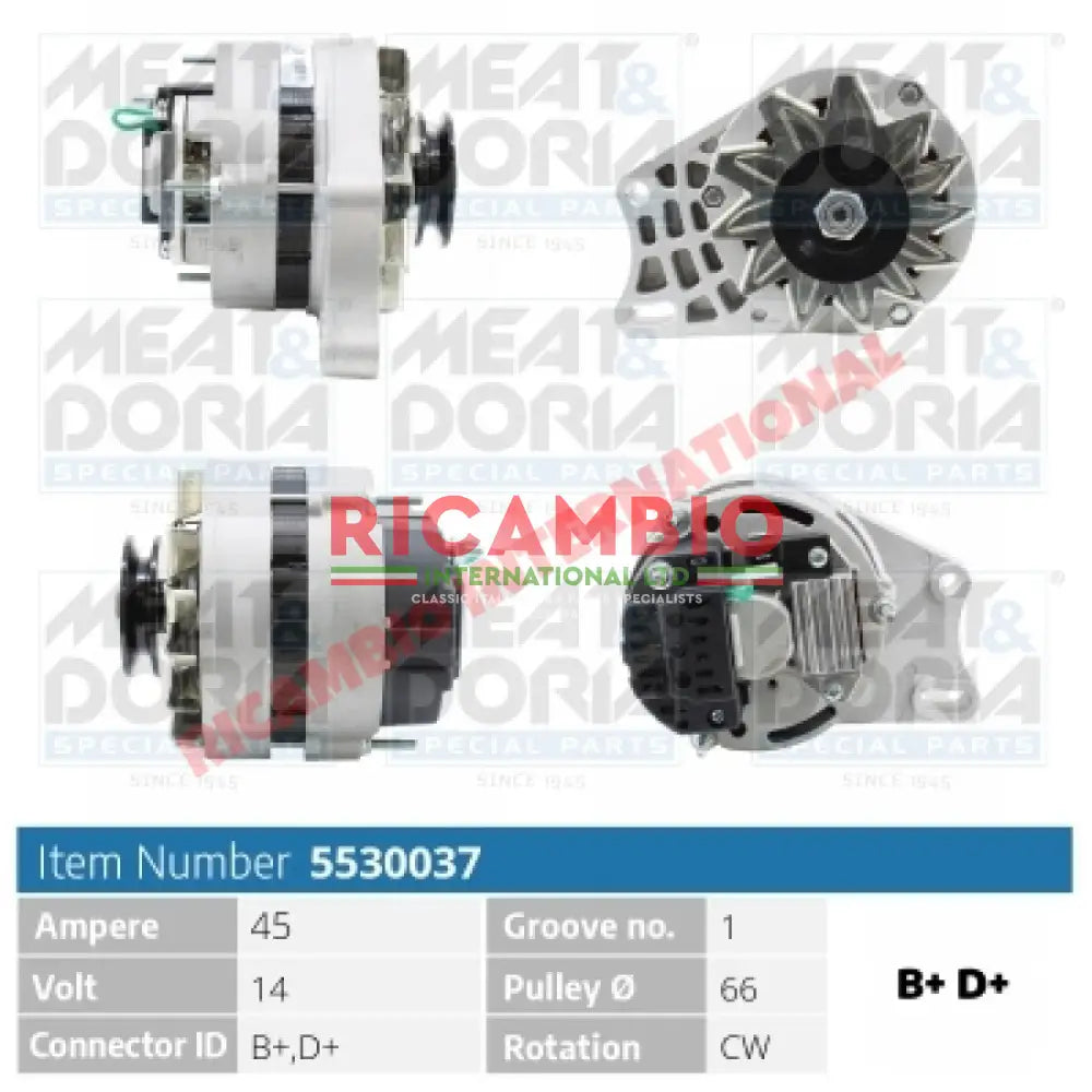 Brand New Alternator (45A) - Classic Fiat Panda 45,127,Uno Autobianchi A112 Abarth - Brand New Alternator (45A)