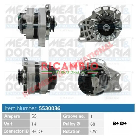 Brand New Alternator (55A) - Classic Fiat Panda,Cinquecento,Seicento - Brand New Alternator (55A) - Ignition &