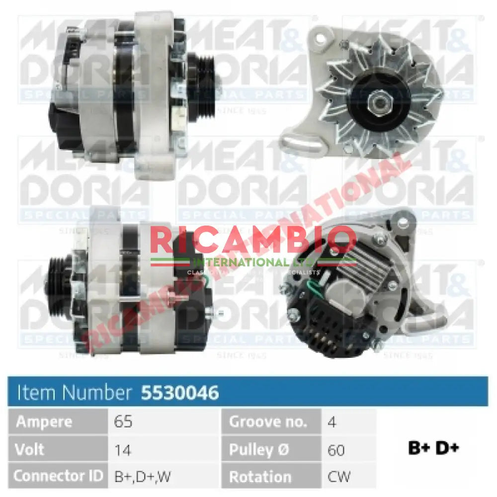 Brand New Alternator (65AMP) - Classic Fiat Panda Uno (999cc & 1108cc) - Starter Motor - Alternators and Related Items