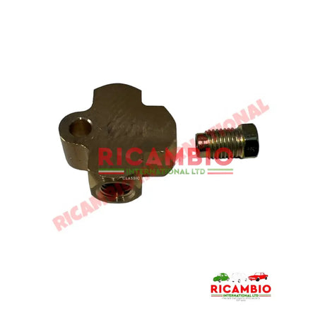 Brass Three Way Brake Joint/T-Piece (LONG UNION) - Classic Fiat 500 126,600,850,900,124,125,127,128 plus many more