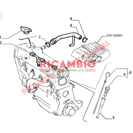 Breather Hose - Classic Fiat Panda Cinquecento Seicento - Engine Parts