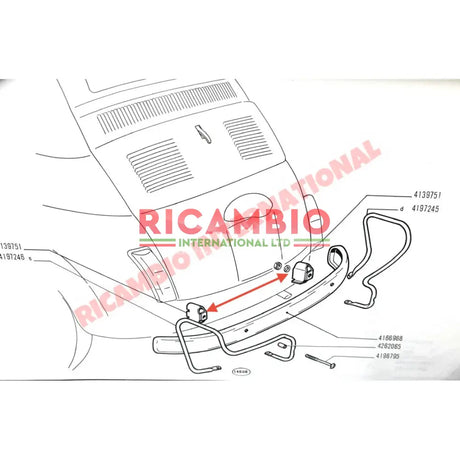 Bumper Bracket & Seal (Galvanised) - Classic Fiat 500 126 600 - Bumpers & Assorted Exterior Trim