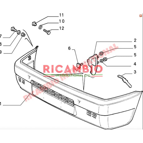 Bumper Nut Kit (2) - Classic Fiat Panda,Cinquecento,Seicento,Uno,Strada Lancia Delta,Thema,Y10 - Lancia Y10