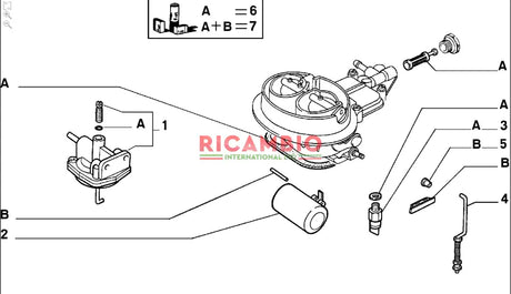 Carburettor Choke Rod & Spring - Fiat 126 BIS - Fuel System
