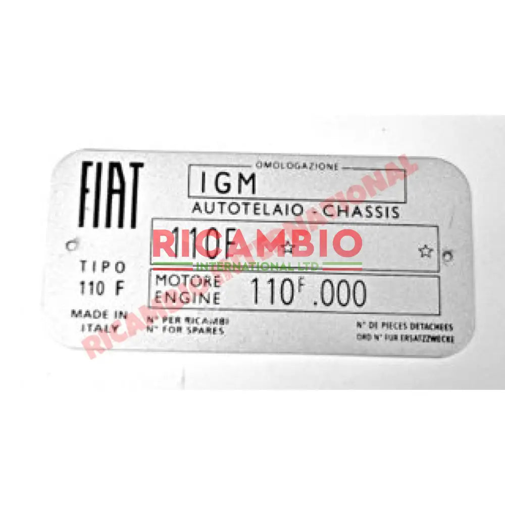 Chassis Plate - Classic Fiat 500 - Classic Fiat 500 Parts & Spares