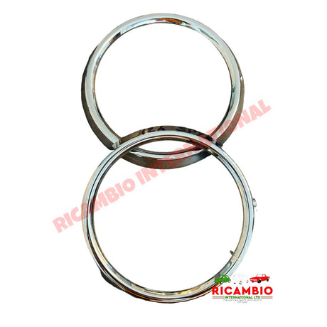 Chrome Head Lamp Bezel Kit - Fiat 124 Spider - Exterior