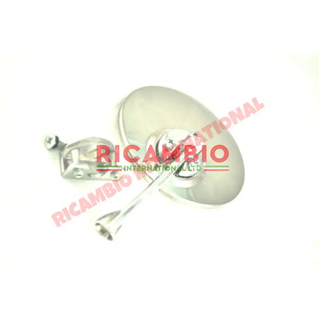 Chrome Mirror (Clip-on) - Classic Fiat 500 N/D/G,600 - Chrome - Aluminium & Exterior Trim Parts