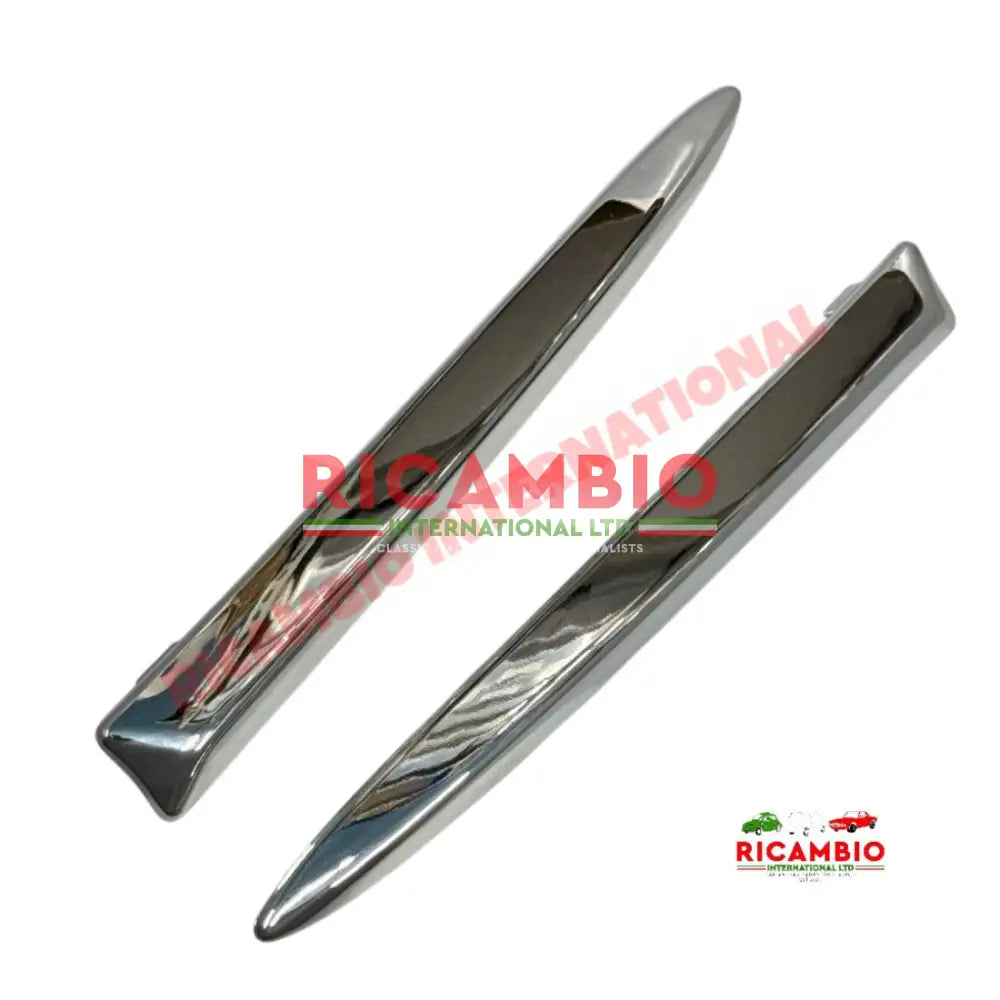 Chrome Plastic Front Badge Wing Kit - New Fiat 500