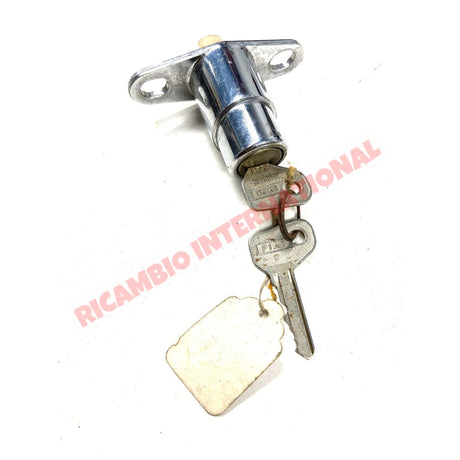 Chrome Rear Boot Lock Button & Keys - Fiat 124 - Fiat 124 & 125