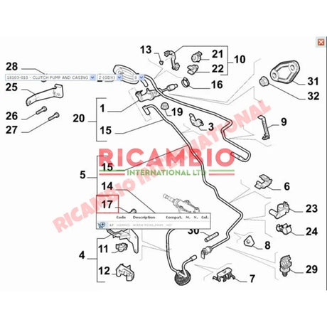 Clutch Master Cylinder - Fiat 500 New Shape Panda New Shape - Clutch & Transmission Parts