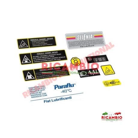 Complete Engine Sticker Kit - Fiat Barchetta - Stickers & Badges