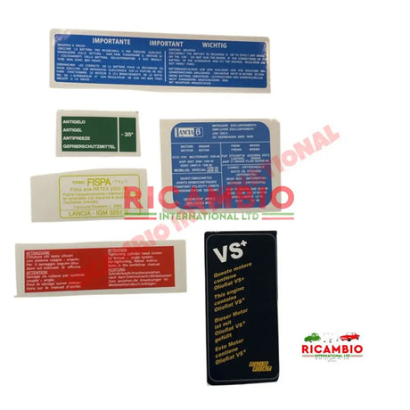 Complete Engine Sticker Kit - Lancia Beta - Stickers & Badges