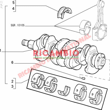 Crankshaft & Bearings Kit - Classic Fiat Panda Uno - Engine Parts