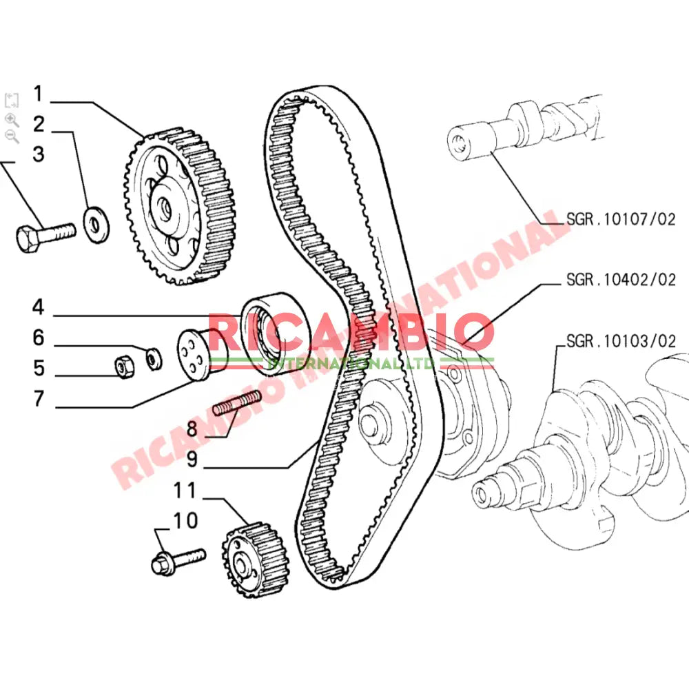 Crankshaft Pulley - Classic Fiat Panda,Uno,Cinquecento,Punto Mk1,Lancia Y10 - Engine Parts