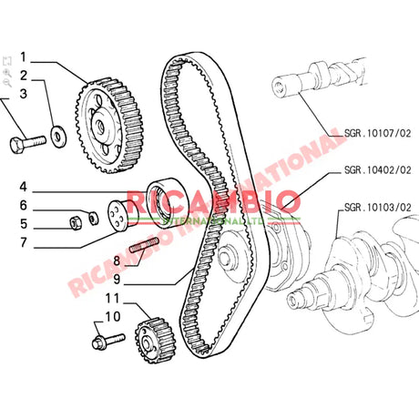 Crankshaft Pulley - Classic Fiat Panda,Uno,Cinquecento,Punto Mk1,Lancia Y10 - Engine Parts