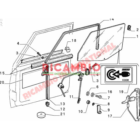 Door Glass Runner Clip - Classic Fiat Panda - Windows - Seals & Associated Parts