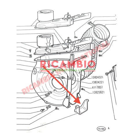 Fan Housing Bottom Cover & Fittings - Classic Fiat 500 126 Autobianchi Bianchina - Heating and Cooling