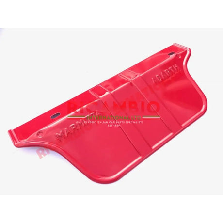 Ferrari Red Abarth Exhaust Shield - Classic Fiat 500 - Exhaust and Associated Parts