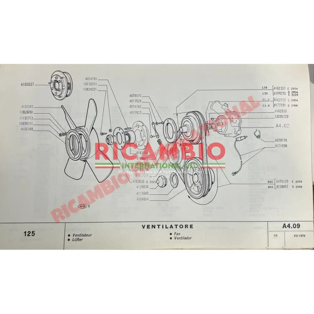Fiat Factory Parts Manual Catalogue - Fiat 125 - Books & Manuals