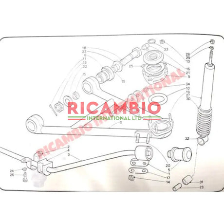 Front Anti Roll Sway Bar Bush (14mm) - Lancia Fulvia Flavia - Suspension