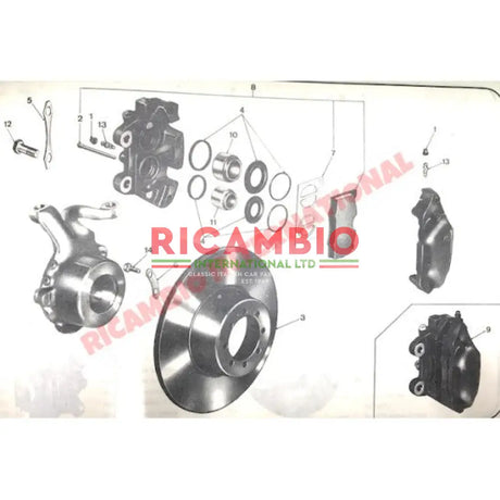 Front Brake Caliper Seal Repair Kit - Lancia Fulvia Flavia 2000 - Lancia Fulvia