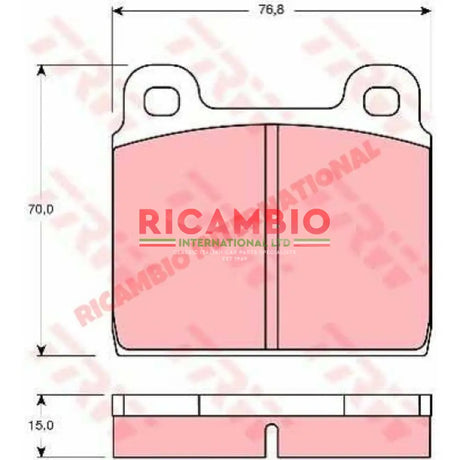 Front Brake Pads - Alfa Romeo Spider,Montreal,1750,2000 Ferrari 208,308,Dino,Mondial - Ferrari