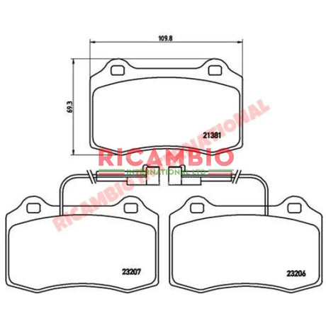 Front Brake Pads - Fiat Coupe 20V Turbo - Brake Parts and Components