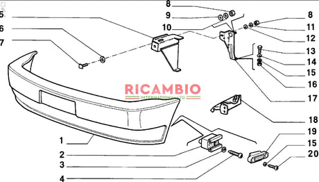 Front Bumper Bracket Kit - Fiat 126 - Front Bumper & Fittings