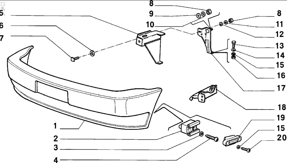 Front Bumper Bracket Kit - Fiat 126 - Front Bumper & Fittings