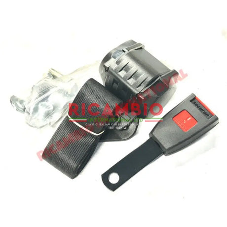Front Inertia Black Seat Belt Kit - Classic Fiat Panda,Uno,Tipo,Tempra,Cinquecento,Barchetta,Punto,Bravo/a,Lancia