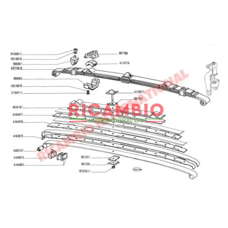 Front Leaf Spring Clamp - Fiat 126 - Suspension