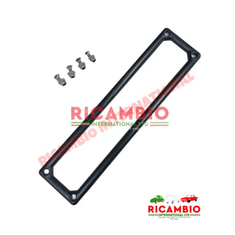 Front Number Plate Frame & Fittings (Black Plastic) - Classic Fiat 500 126 600,850 plus many more - Exterior Trim