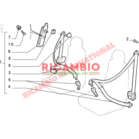 Front Seat Belt Kit - Lancia Y10 - Lancia Y10